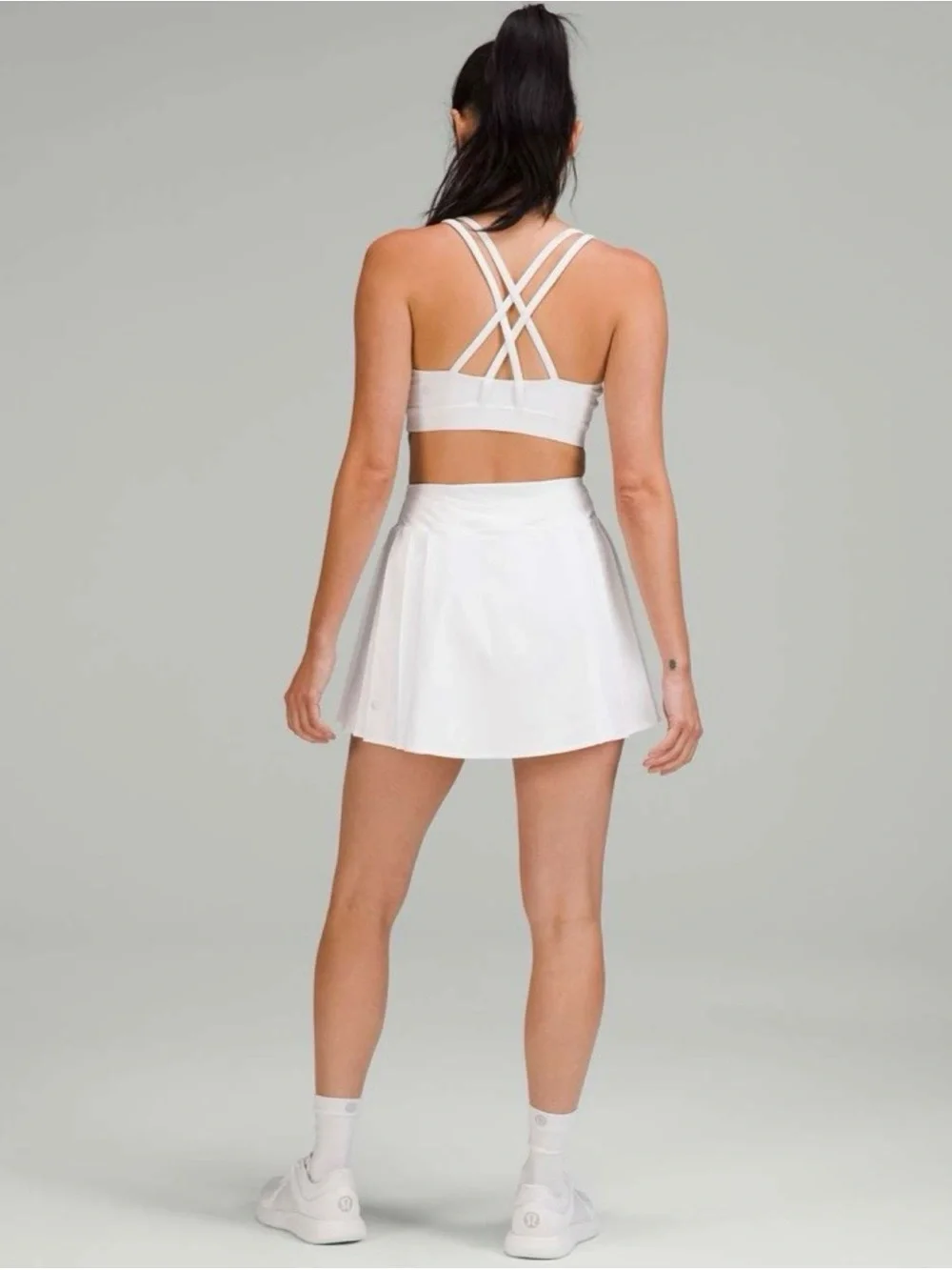 Lululemon Side Pleat High Rise Tennis Skirt in White Sz 10